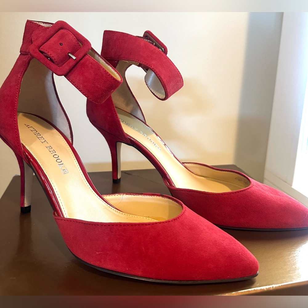 Audrey Brooke Red Suede Women's Heels